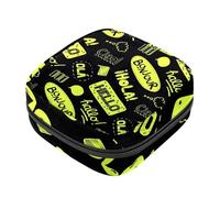 Borse mestruali per la scuola, borsa per assorbenti igienici, custodia con cerniera per coppette mestruali, borse per assorbenti da donna, in lingua diversa, nero