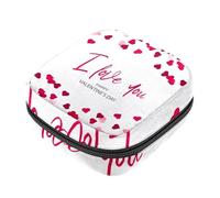 Borse mestruali per la scuola, borsa per assorbenti igienici, sacchetto con cerniera per coppetta mestruale, borse per tamponi da donna I Love You cuore rosso