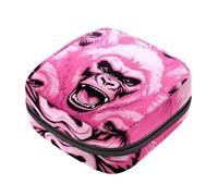 Borse mestruali per la scuola, borsa per tovaglioli igienici, borsa per tazza mestruale con cerniera, borse per assorbenti da donna rosa scimmia orangutan-25
