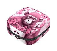 Borse mestruali per la scuola, borsa per tovaglioli igienici, borsa per tazza mestruale con cerniera, borse per tamponi da donna rosa scimmia orangutan-36
