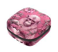 Borse mestruali per la scuola, borsa per tovaglioli igienici, borsa per tazza mestruale con cerniera, borse per assorbenti da donna rosa scimmia orangutan-14