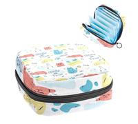 Borse mestruali per la scuola, borsa per tovaglioli igienici, sacchetto per tazza mestruale con cerniera, sacchetti per assorbenti per donne, scarabocchiare, gatto, meow, parola, cartone animato,