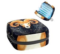 Borse mestruali per la scuola, borsa portaoggetti per assorbenti igienici, sacchetto per coppetta mestruale con cerniera, borse per assorbenti per donne Ariete costellazione-1136