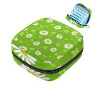 Borse mestruali per la scuola, borsa portaoggetti per assorbenti igienici, tasca con cerniera per coppetta mestruale, borse per tamponi per donne margherite fiori - 322