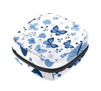 Borse mestruali per la scuola, motivo farfalla blu e fiore borsa per assorbenti igienici, borse per assorbenti da donna, con cerniera
