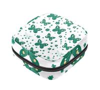 Borse mestruali per la scuola, motivo farfalla verde e fiore, borsa per assorbenti igienici, con cerniera, sacchetti per coppette mestruali, borse per tamponi da donna