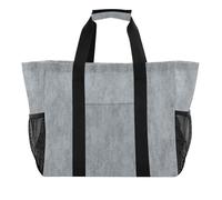 Borse multiuso grigie del grano di colore solido dell'annata pieghevoli con il totalizzatore della spiaggia della, Vintage tinta unita grano grigio, 1 size, Moda