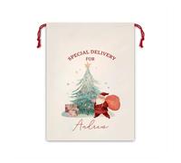 Borse natalizie personalizzate da 30x40 cm for sacco di Babbo Natale, regalo di Natale, decorazione in stile sacco e calza(A)