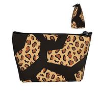 Borse organizer per trucco piccole e durevoli Trama di pelle di giraffa Leopardo, Custodia portatile in tessuto Oxford impermeabile Leggera per donne Ragazze Scuola Ufficio Trasporto all'aperto