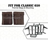 Borse Pannier Caffè Marrone Con Supporto Coppia Per Royal Enfield Classic 650
