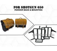 Borse Pannier In Vera Pelle E Supporto D29 Per Royal Enfield Shotgun 650