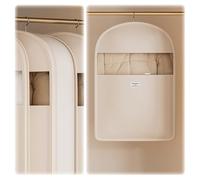 Borse Per Abbigliamento Sospeso Risparmia Il 40% Di Spazio, Borse Per Abiti Traspiranti E Coperture Per Abbigliamento Con Coperture Per Protezione Per Abiti Da Polvere Co(Size:90cm-2Pcs,Color:beige)