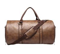 Borse per abiti da viaggio, convertibile Suit Carrier Large Bag, 2 in 1 Leather Dress Suitcase, Suit Bag with Shoes Compartment, Business Trip Travel Duffle, Vacation Garment Bag for Men, tè marrone