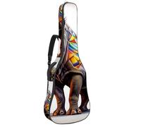 Borse per basso con Art Colorful Rhino 18, custodia per chitarra acustica da 40 a 41 pollici, custodia per chitarra elettrica Oxford impermeabile per chitarra acustica classica, ukulele, Rinoceronte