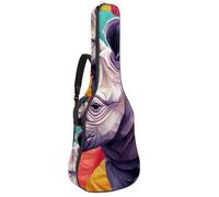 Borse per basso con Art Colorful Rhino 4, custodia per chitarra acustica da 104 cm, custodia per chitarra elettrica Oxford impermeabile, per chitarra acustica classica, ukulele, Rinoceronte colorato