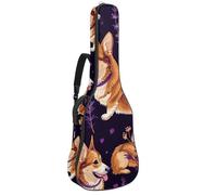 Borse per basso con arte carino corgi con fiori, custodia per chitarra acustica 40 41 pollici, custodia per chitarra elettrica Oxford impermeabile per chitarra elettrica acustica, ukulele, Arte Carino