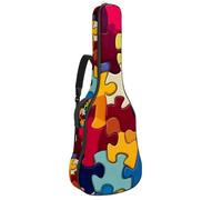 Borse per basso con divertenti puzzle colorati 14, custodia per chitarra acustica da 40 a 41 pollici, custodia per chitarra elettrica Oxford impermeabile per chitarra acustica classica, ukulele,