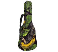 Borse per basso con foglie di banana gorilla, custodia per chitarra acustica da 104 cm, custodia per chitarra elettrica Oxford impermeabile, per chitarra acustica classica, ukulele, Gorilla Banana