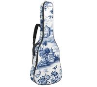 Borse per basso con toile classico bianco blu, custodia per chitarra acustica da 100 cm e 41 pollici, custodia impermeabile per chitarra elettrica Oxford per chitarra acustica classica, ukulele,
