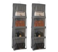 Borse per borse da appendere, 2 pezzi, organizer per portafogli e borse con 8 scomparti in plastica trasparente, per riporre le tasche sopra la porta