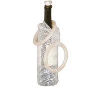 Borse per Bottiglie di Vino Pochette con Cristalli e Manico | Borsa Tote in Rete per Bottiglie di Champagne Per Celebrazione, Matrimonio, Picnic, Cena, Viaggio, Vacanza, Conservazione