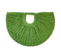 Borse per cannuccia per mezza luna da donna Grande Pugna Vintage in tessuto Vintage Colore Solido SOLO Weaving Borse da polso Day Daily Daily (verde)