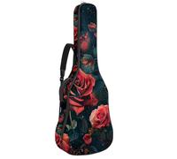 Borse per chitarra elettrica con galassia rossa e rosa rossa, custodia per chitarra acustica da 104 cm, custodia impermeabile Oxford per chitarra elettrica acustica, ukulele, Galassia Estetica Rosa