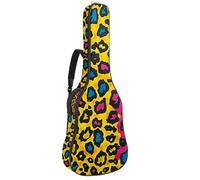 Borse per chitarra elettrica con motivo leopardato colorato, custodia per chitarra acustica da 101 cm, custodia impermeabile Oxford per chitarra elettrica acustica, ukulele, Art Colorful Leopard,