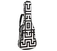 Borse per chitarra elettrica con motivo tradizionale greco, custodia per chitarra acustica da 100 cm e 104 cm, custodia impermeabile Oxford per chitarra elettrica acustica e ukulele, Modello chiave