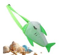 Borse per Conchiglie da Spiaggia, Rete da Spiaggia Richiudibile con Design Squalo, Capiente e pieghevole per raccogliere conchiglie, Per Famiglia Ragazze Estate Vacanze Piscina Viaggio Mare Lago