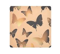Borse per cosmetici in oro rosa con farfalle nere e oro rosa panno per lenti della fotocamera Borsa cosmetica protettiva organizer Wrap 21,7 X 21,7 Wrapper Organizer Borse per le donne, Farfalle nere