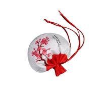 Borse per gioielli in broccato di seta, Borsa in seta for gioielli da 4 pezzi con coulisse multicolore 8 cm x 13(Red)