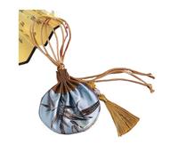 Borse per gioielli in broccato di seta, Bustina vuota con coulisse da 4 pezzi for riporre gioielli e appendere allo specchio 'auto(Blue)