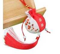 Borse per gioielli in broccato di seta, Bustine Con Coulisse, Confezione Da 4, Multicolor, 8 cm x 9, Tradizione Cinese Vuote(Red)