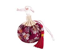 Borse per gioielli in broccato di seta, Confezione da 4 bustine cinesi multicolori con nappe ricamate coulisse(H1)