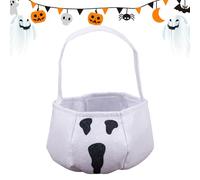 Borse per Halloween per dolcetto o scherzetto, borsa portatile in tessuto non tessuto con manico, cestino portaoggetti spettrale per Halloween, grande capacità, per moglie, adolescenti, giovani, donne
