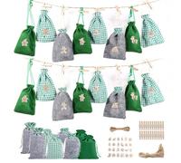Borse Per Il Calendario 'avvento Di Natale - Custe Regalo Per Il Conto Alla Rovescia Per Le Vacanze, Deposito Festivo | Collezione Di Sacchetti In Tessuto In Tela Riutilizzabile, Decorazione Sospe