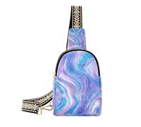 Borse per il corpo delle onde stellate della galassia viola blu alla moda per il cuoio delle donne crossbody per l'escursionismo