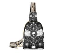 Borse per il corpo gotiche nere del cranio del male alla moda per le borse leggere per le donne a tracolla per, teschio malvagio nero gotico, 1 size