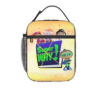 Borse per il pranzo a tema Super Anime Why! Borsa termica per il pranzo, riutilizzabile, portatile, per ufficio, picnic, 25,4 x 10,2 x 20,3 cm