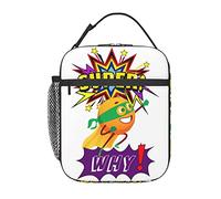 Borse per il pranzo a tema Super Anime Why! Borsa termica per il pranzo, riutilizzabile, portatile, per ufficio, picnic, 25,4 x 10,2 x 20,3 cm