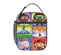 Borse per il pranzo a tema Super Anime Why! Borsa termica per il pranzo, riutilizzabile, portatile, per ufficio, picnic, 25,4 x 10,2 x 20,3 cm