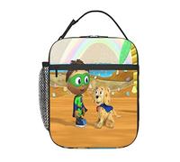 Borse per il pranzo a tema Super Anime Why! Borsa termica per il pranzo, riutilizzabile, portatile, per ufficio, picnic, 25,4 x 10,2 x 20,3 cm