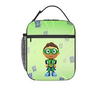 Borse per il pranzo a tema Super Anime Why! Borsa termica per il pranzo, riutilizzabile, portatile, per ufficio, picnic, 25,4 x 10,2 x 20,3 cm