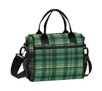 Borse per il pranzo da uomo Borsa termica per il pranzo Borsa per il pranzo Grande Lavoro Check Plaid Verde 2 A prova di perdite Ufficio Travel Pack Lunch Bag M