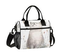 Borse per il pranzo per ragazze a tenuta stagna borsa da cucina con tracolla M Cartoon British Shorthair Cats bianco