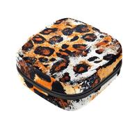 Borse per il primo periodo di scuola con leopardo giallo, borsa per assorbenti igienici, borsa per coppette mestruali con cerniera, borse per tamponi da donna