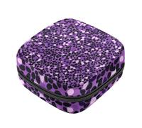 Borse per il primo periodo per la scuola, borsa per assorbenti igienici, sacchetto per coppetta mestruale con cerniera, borse per assorbenti viola leopardato per donne