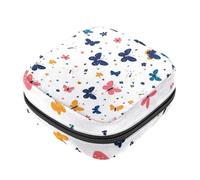 Borse per il primo periodo per la scuola, borsa per assorbenti igienici, sacchetto per coppetta mestruale con cerniera, farfalle colorate con fiori per tamponi da donna