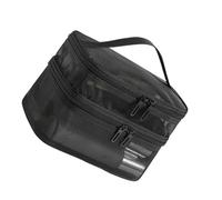 Borse per il trucco a maglie multiple tasche aperte borsa cosmetica resistente all'acqua uso quotidiano palestra accessori da viaggio portatili da appendere organizzatori da viaggio, Nero , C